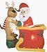 Gemmy 12423-00 Animated Airblown Inflatable - Deer Pulling Santa from Sleigh LG