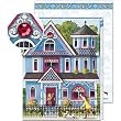 Blue Victorian House Mini Notepad Magnetic Closure