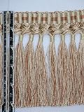 5 1/2Silky Braid Bullion Fringe Trim Gold Brown Per Yard