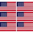 6 Pack - Patriotic American Flag- 1.5X.5 - Stickers