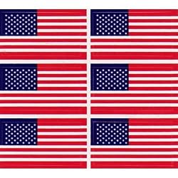 6 Pack - Patriotic American Flag- 1.5X.5 - Stickers