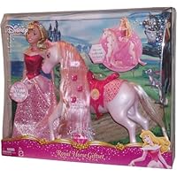 Disney Gem Princess Sleeping Beauty Royal Horse Giftset with 11 Inch Tall Aurora Doll, 10 Inch Tall Royal Horse Plus Share and Wear Hair Accessories with Hairbrush