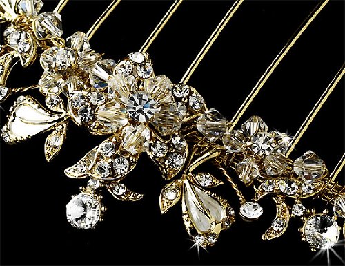 Wedding Bridal Back Comb with Crystal & Rhinestone