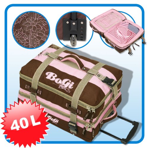 BoGi BAG Trolley Reisetasche Check In 48cm braun / rosa 208576