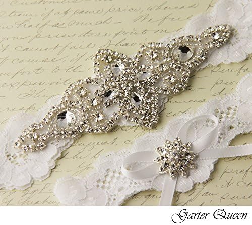 Lace Wedding Garter Set Bridal Garters Keepsake and Tossing garter