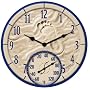 Springfield Precision Instruments Model 91501 14" Poly Resin By The Sea Clock with Thermometer
