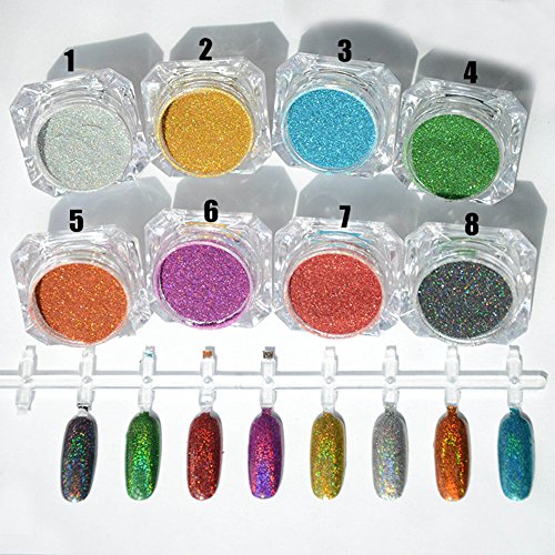 Born Pretty 1g/Box Holographic Laser Powder Nail Glitter Manicure Chrome Pigments #1