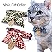 Necoichi Ninja Cat Collar (Navy) with Bell Safety Breakaway Soft Lightweight for Cats Kitty Kitten Japanese Stylish Pattern, No.1 Seller in Japan