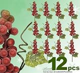 36 pcs 12 Berry Hand Wrapped Artificial Fruit Pick for Christmas Decoration