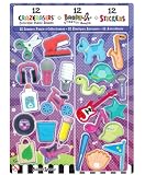 12 Crazerasers Collectible Puzzle Erasers + 12 Banditos Stretch Bracelets Bundle + 12 Stickers by Fashion Angels - Purple Combo Card. (Compare to Iwako and Silly Bandz!)