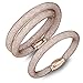 Fancydeli Women Fashion Jewelry Magnetic Stardust Wrap Double Bracelet Bangle Set (2 Sizes)with Austria White Crystals Gifts for Women Girls Her Kahki