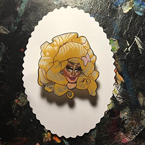 Trixie Mattel - Life In Plastic - Rupaul's Drag Race - Hand Drawn Shrink Plastic Brooch Pin Back by Silla Dilla Grape