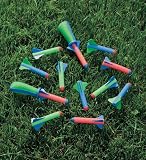 Zing Toys Deluxe Pop Rocketz Set with 5 Colorful Rockets and 2 Squeeze Launchers