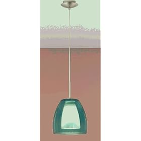 Eglo 87491A Fargo, Nickel Blue and Frosted Opal, 1-Light Pendant Light Fixture by Eglo