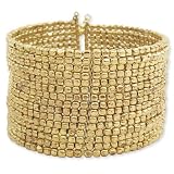 15 Row Gold Metal Bead Cuff Bracelet