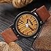 CUCOL Eco Faux Wooden Dial Watches for Men and Women Leather Band Casual Wristwatch