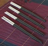 Silver Leaf Lacquer Chopsticks - 4 Pair