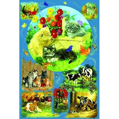 Country Kittens 625pc Family Jigsaw Puzzle by Linda Picken