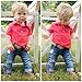 FEITONG New Little Kids Toddler Boys Handsome T-shirt+Denim Trousers Pants (3 Years, Red)