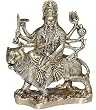 Goddess Figurines Brass Durga Sitting on Her Vehicle Lion 5.50 x 2 x 7.5 inches