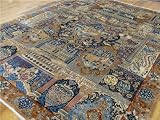 10x13 Ivory Persian Hand Knotted Kashmar Rug