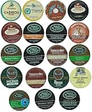 19 Different Flavors - 100 Count Variety/Sampler Pack K-Cups for Keurig Brewers - Coffee People Donut Shop,Green Mountain Coffee Hazelnut,Nantucket Blend,Donut House Light Roast,Newman's Own Special Blend,Hazelnut,Caribou, Tully's, Van Houtte