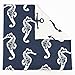 Chloe & Olive Wonders of The Seas Blue Collection Sea Horse and Anchors Square Decorative Pillow Cover, 18-Inch, Blue