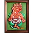 Relief Resin Ganesha with Dholak on Wood Frame