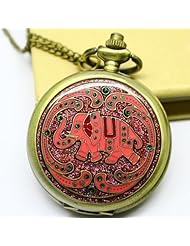 3 Colors Archaize Personality Fashion Pocket Watch With Elephant Pattern