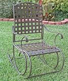 Santa Fe Iron Nailhead Rocker (Matte Brown) (40"H x 24"W x 37"D)