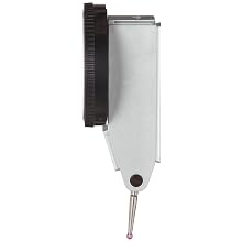 Mitutoyo 513-472 Dial Test Indicator, Horizontal Type, Ruby Stylus, 0.375" Stem Dia., White Dial, 0-15-0 Reading, 1.575" Dial Dia., 0-0.03" Range, 0.0005" Graduation