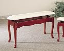 Furniture online: Queen Anne Style Cherry Wood Finsih Piano Bench Chair Stool w/Storage