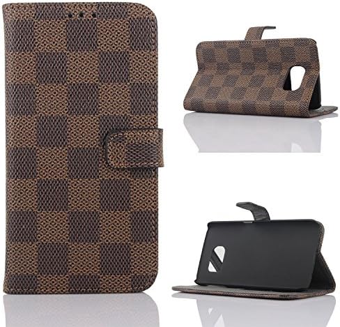 Galaxy Note 7 Case, KungFuer Leather Case Wallet Case Flip Cover for Samsung Galaxy Note 7 (Brown)