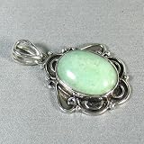 Aventurine Sterling Silver Plated pendant - Beautiful Light Green Smokey Pendant