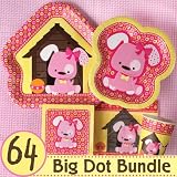 Girl Puppy Dog Birthday Party Supplies & Ideas - 64 Big Dot Bundle