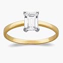 10K Gold Emerald-cut Solitaire CZ Engagement Ring