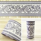 LoveFaye ブルー欧風風情自己接着壁紙ボーダーズ家庭装飾品 DIY 簡単 貼付シール 防水