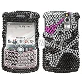 New Pirate Skull Girl Cross Pink Silver Black Premium Full Diamond Blackberry Curve 8330 8310 8320 8300