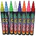 CHALK MARKERS, 8 color liquid chalk markers set with unique 5mm fine tip. Child friendly and exclusive for use on Non-Porous surfaces. 90 days