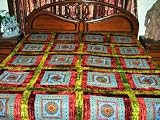Velvet Mirror Embroidery Sari Tapestry Bedspread Coverlet Throw