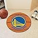 FANMATS 10213 Golden State Warriors Basketball Shaped Rug - 27in. Diameter, Basketball Design, Sports Fan Accent Rug