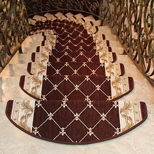 Stair Treads Carpet Morden European Style Floral Stair Tread Mats Non-slip Stair Carpet Step Rugs 1 PC, Material 80% acrylic, 15% polyester, 5% cotton (3)