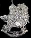 6" Victorian Clear & Silver Rocking Horse Santa Christmas Ornament #W5140S