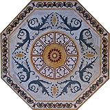 Windrose Handmade Marble Mosaic Stone Floor Tile, 72