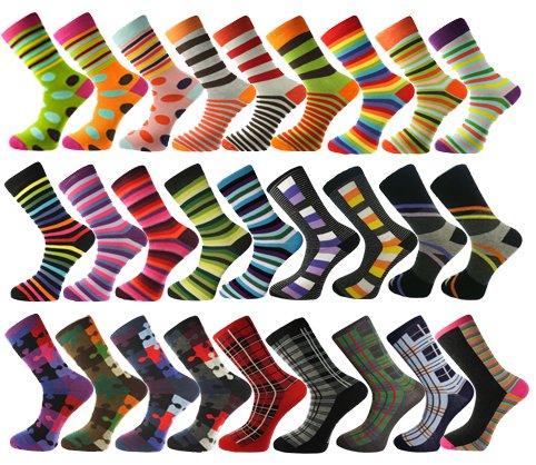 Mysocks Colourfull Stripe and Design Men Socks Size 6 to 11