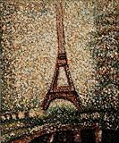 Art Reproduction Oil Painting - The Eiffel Tower (Interpretation) - Classic 20X24 - Hand Painted Canvas Art