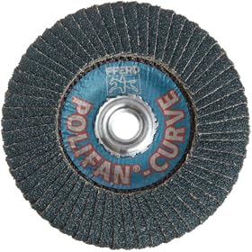 PFERD 67216 POLIFAN SGP CURVE 5" x 5/8-11, 40 Grit Medium Radius Zirconia Flap Disc