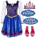 Disney Frozen Anna Dress (4-6x), Tiara & Sparkle Shoes Gift Set - 3 Pack