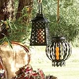 Round Filigree Hanging Hurricane Lantern (Set of 2) Round Filigree Hanging Hurricane Lantern (Set of 2)