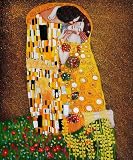 Art Reproduction Oil Painting - Klimt Paintings: The Kiss (Fullview) - Classic 20 X 24 - Hand Painted Canvas Art